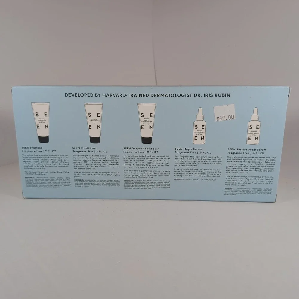 SEEN Dermatologist Developed Discovery Kit Fragrance Free Shampoo Conditioner